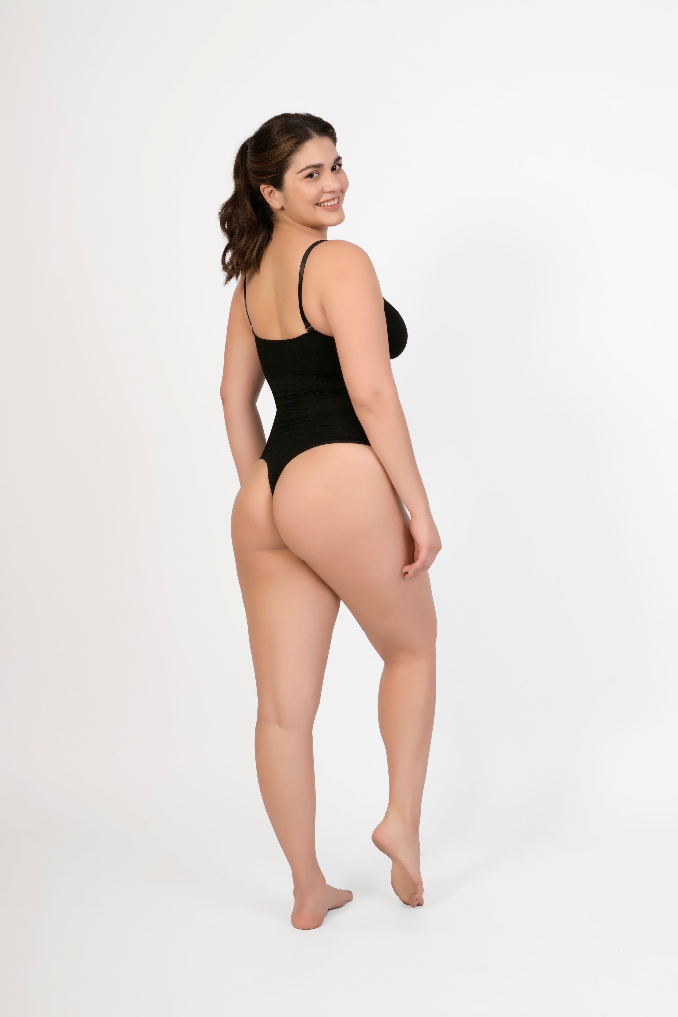 Thin Straps Seamless Thong Bodysuit