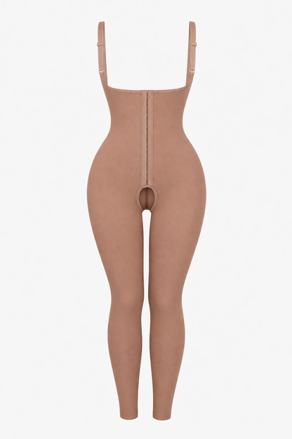 Stage 2 Sleeveless Compression Bodysuit | Open Gusset Ankle Length Post-BBL Recovery
