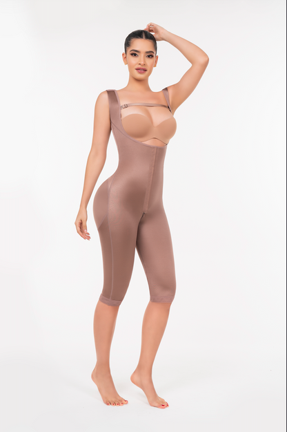 Stage 2 Sleeveless Open Bust Bodysuit | Calf Length Post-Surgical Compression Garment