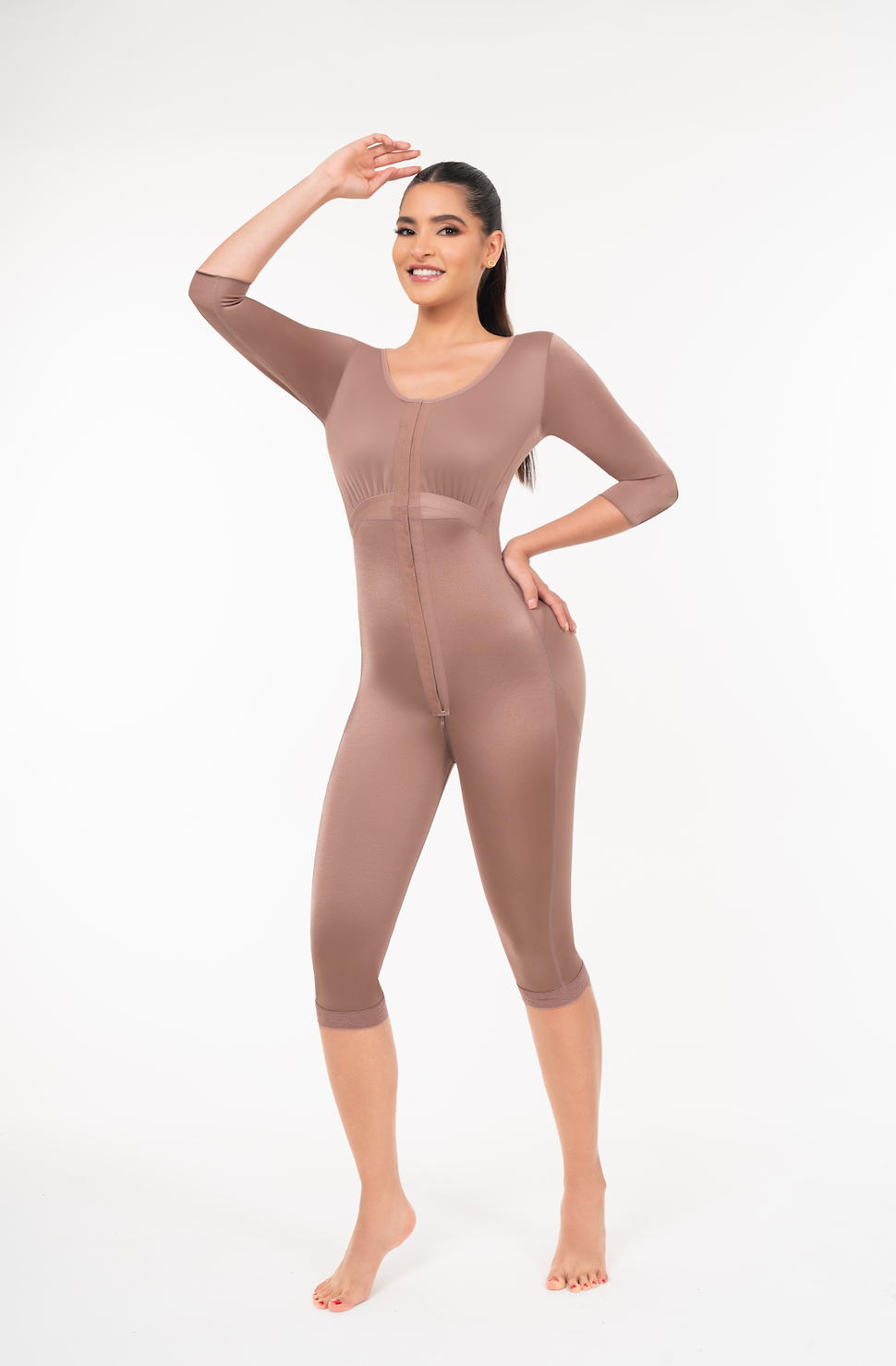 Stage 1 Post-Surgical Bodysuit with Drain Openings | Calf Length Compression Garment