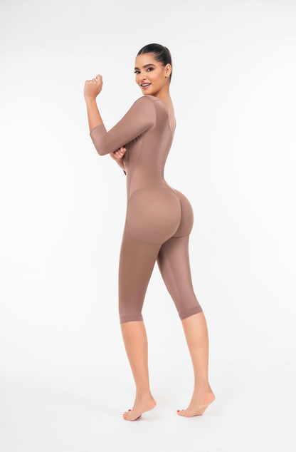 Stage 1 Post-Surgical Bodysuit with Drain Openings | Calf Length Compression Garment
