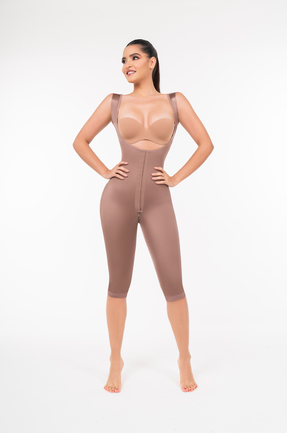 Stage 2 Sleeveless Open Bust Bodysuit | Calf Length Post-Surgical Compression Garment