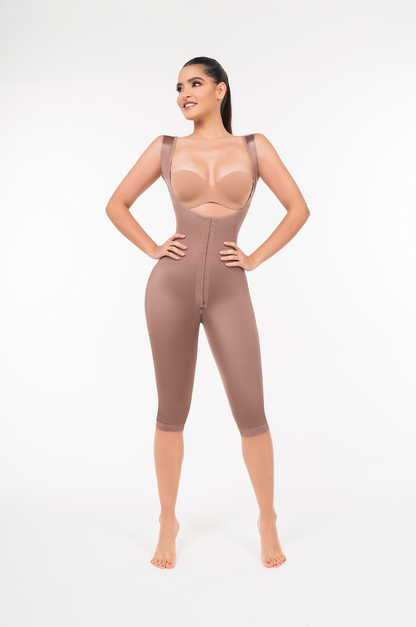 Stage 2 Sleeveless Open Bust Bodysuit | Calf Length Post-Surgical Compression Garment