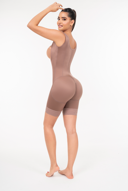 Stage 2 Sleeveless Open Bust Bodysuit | Short Length Post-Surgical Compression Garment
