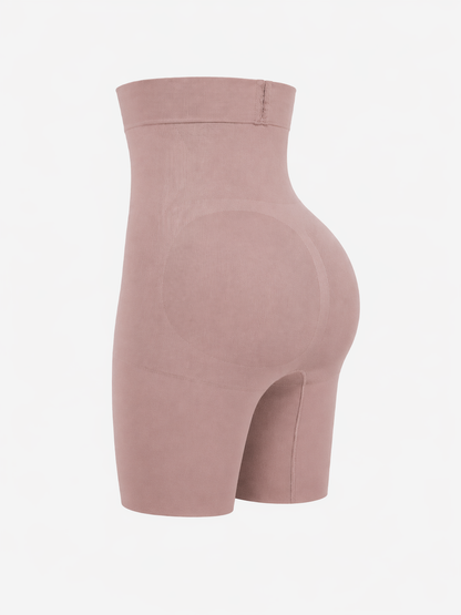 Seamless High-Waist Butt Lifting Mid-Length Shorts | Waist & Thigh Compression Shapewear
