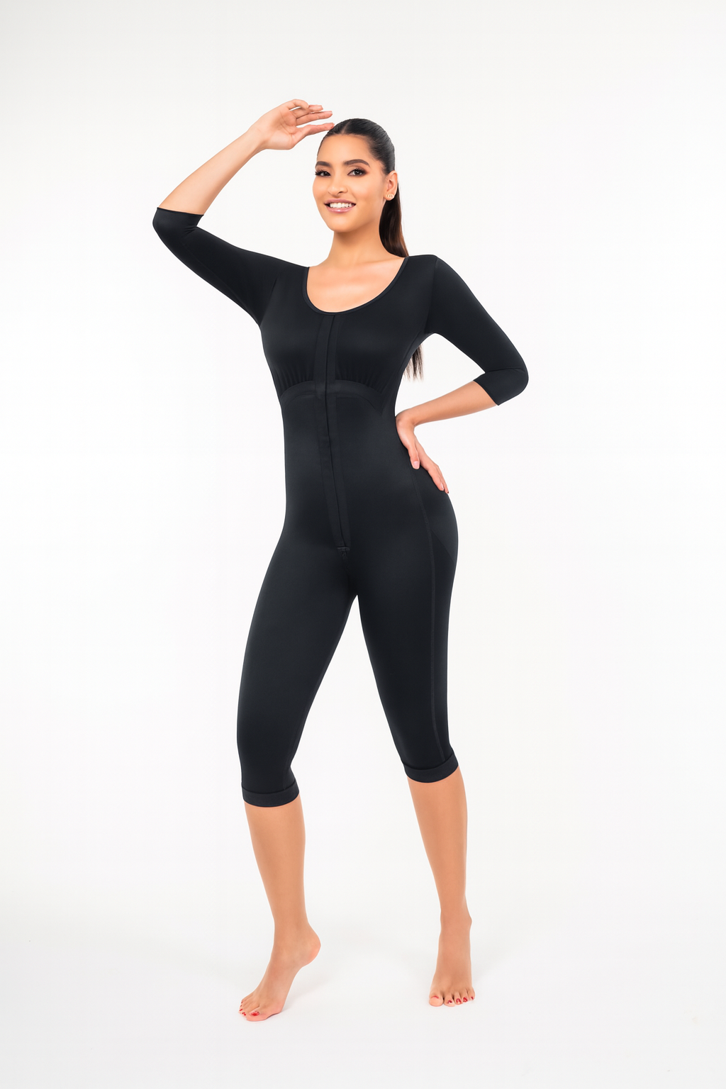 Stage 1 Post-Surgical Bodysuit with Drain Openings | Calf Length Compression Garment