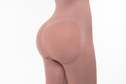 Calf Length Thin Straps Open-Bust Seamless Bodysuit | Waist Compression & Butt Lift Shaper