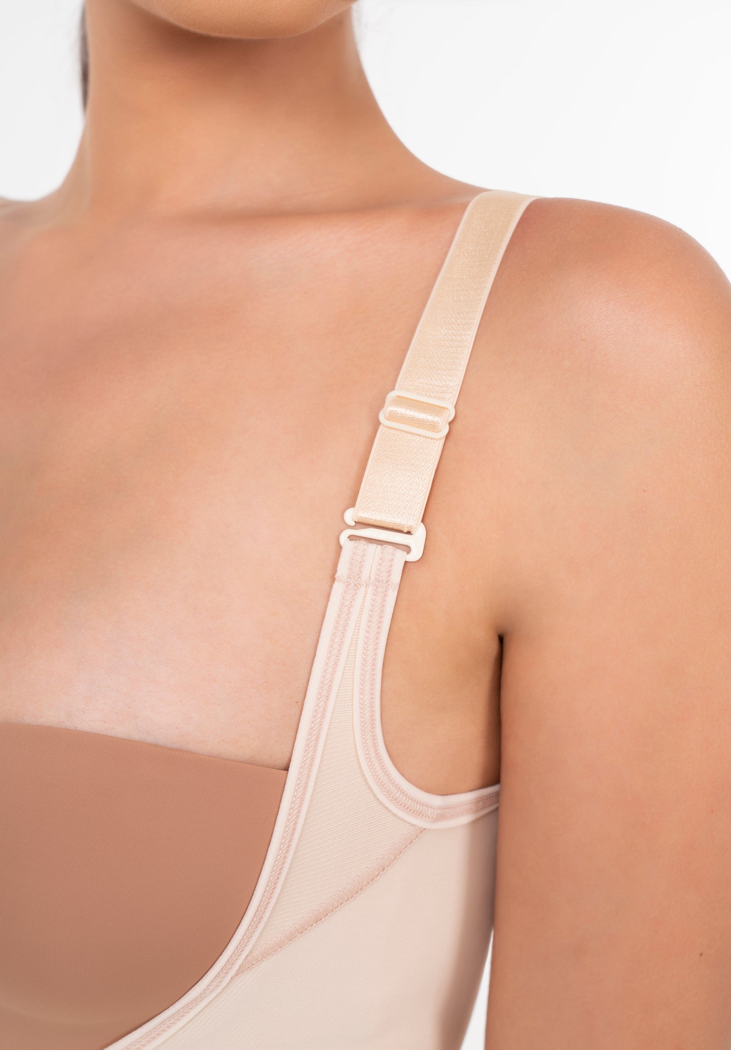 Calf Length Thin Straps Open-Bust Seamless Bodysuit | Waist Compression & Butt Lift Shaper