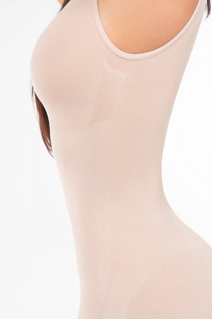 High-Back Wide Straps Seamless Short Bodysuit | Waist Sculpting & Butt Lift Shaper