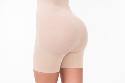 High-Back Wide Straps Seamless Short Bodysuit | Waist Sculpting & Butt Lift Shaper